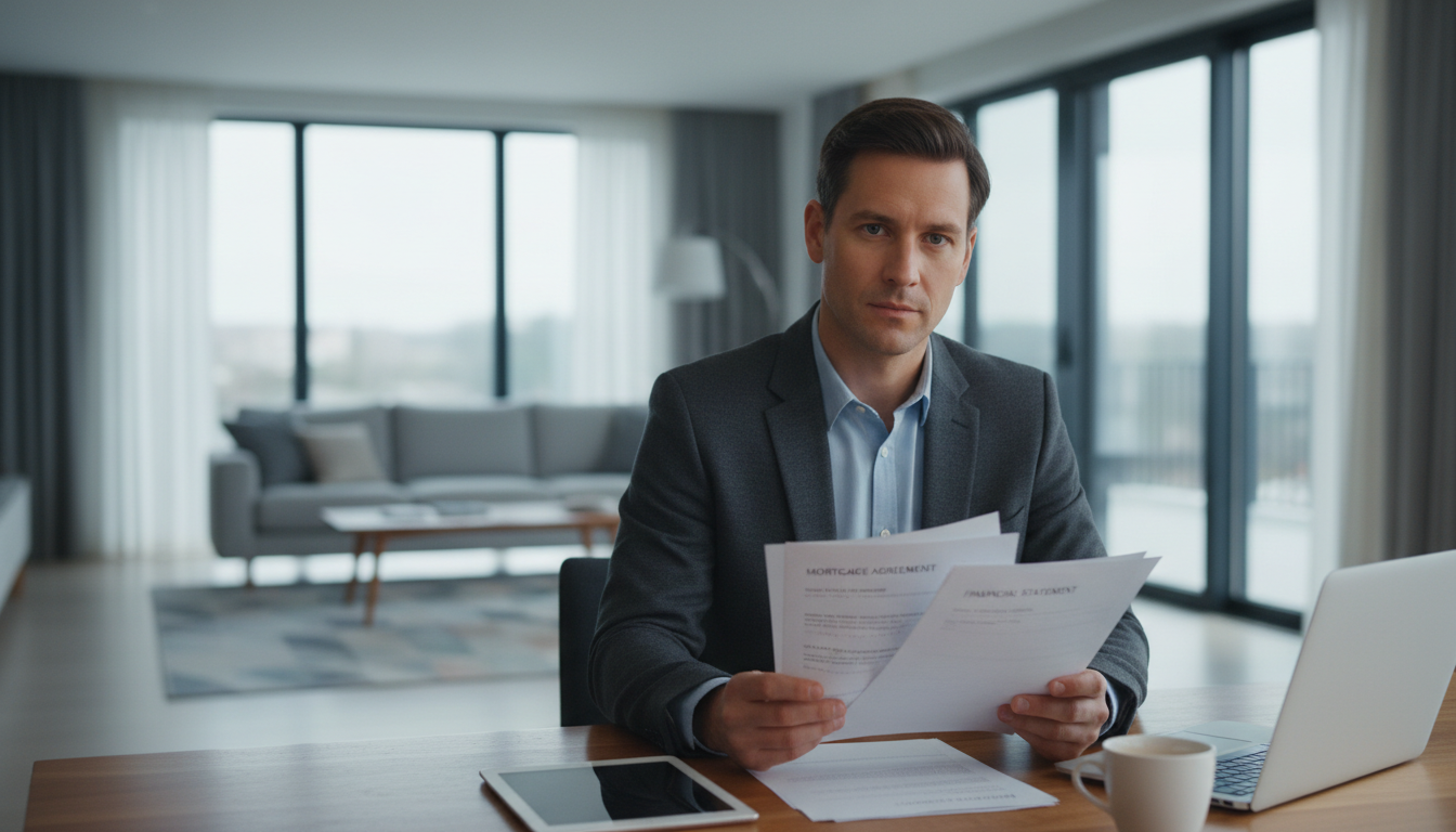 Человек изучает документы по ипотеке и банкротству