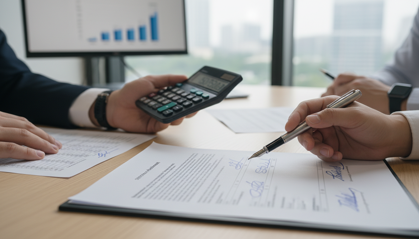 Подготовка документов для банкротства на офисном столе