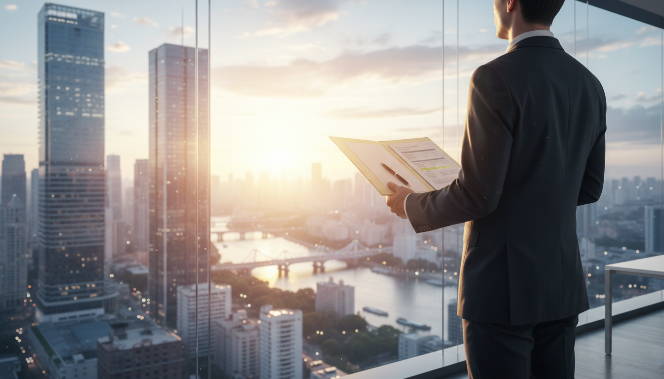 Человек, смотрящий в окно, символизирующий новое финансовое начало